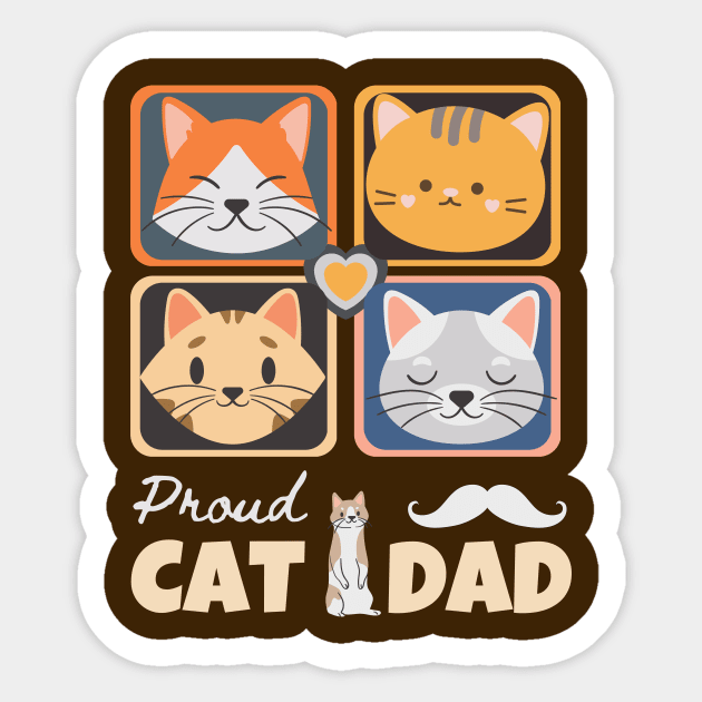 Proud Cat Dad Cat Valentine Sticker by Savi L'amour